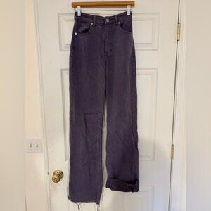 Zara High Rise Jeans in Dark Purple